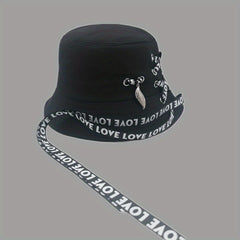 Love Ribbon Laced Up Bucket Hat