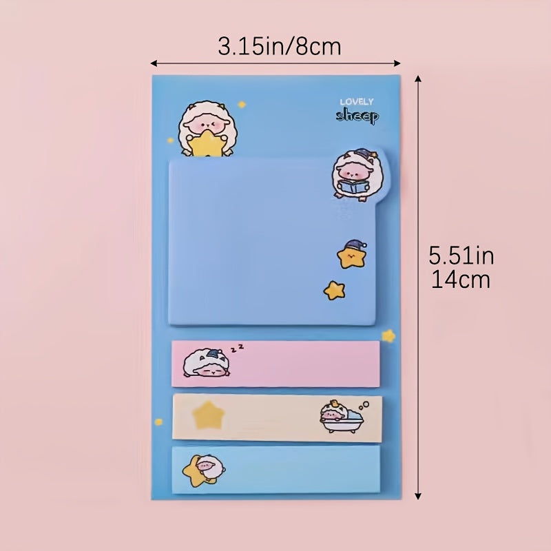 Cute Cartoon Index Stickers & Message Stickers 1pc Heart Memo Pad