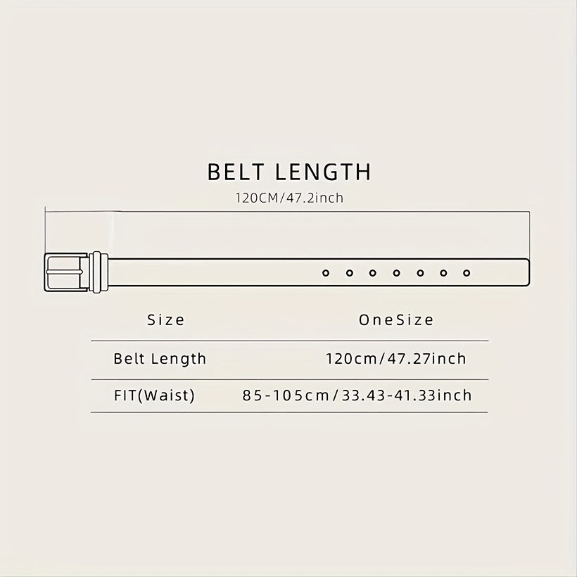 Men's Yellow Buckle Belt PU Leather