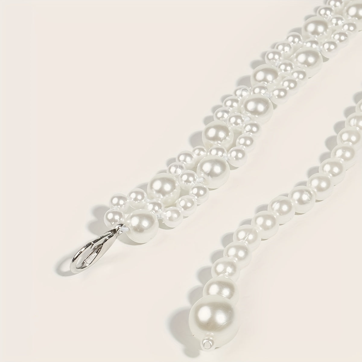Faux Pearl Waist Chain Pendant Elastic Chain Belt Dress Girdle