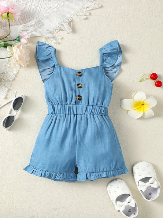 Baby Girls Ruffle Sleeveless Romper Jumpsuit Summer Clothes