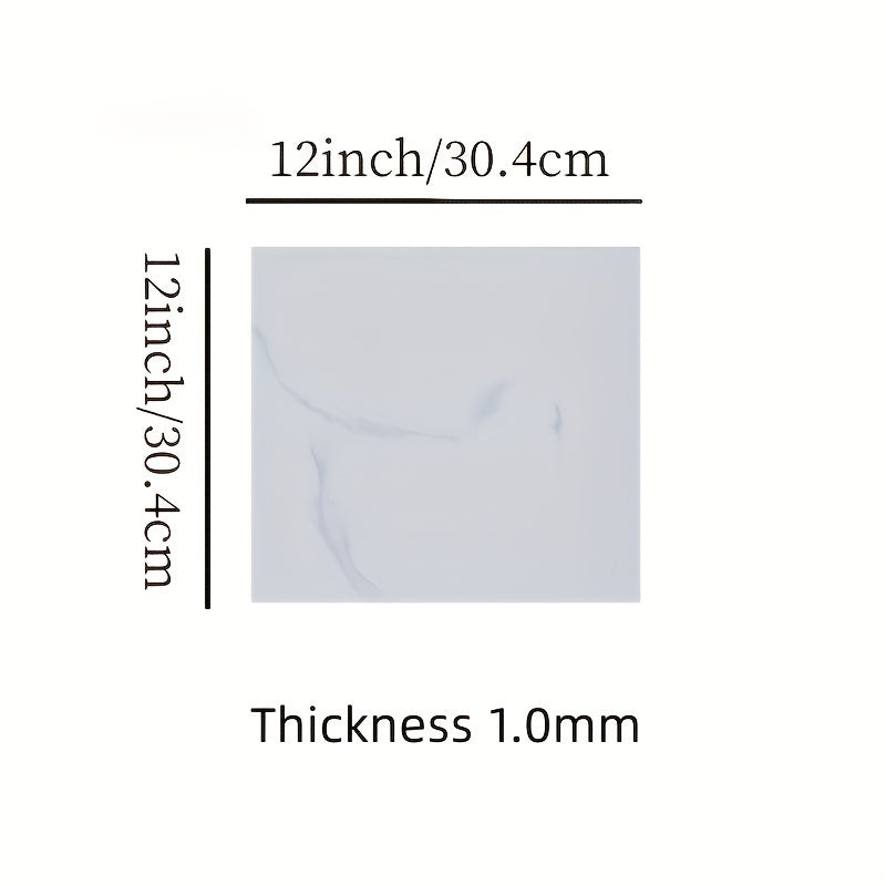 10pcs Marble Adhesive Floor Wall Tiles Peel And Stick Flooring Vinyl Waterproof