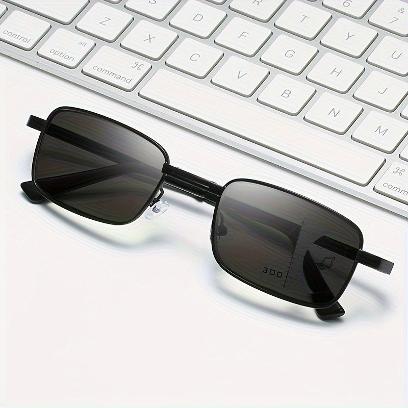 Foldable Multifocal Photochromic Reading Glasses Men UV400 Sun Glasses