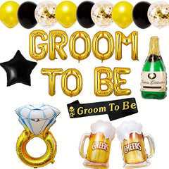 24pcs Men's Single Party Balloons Groom's Pre-wedding Decoration Set