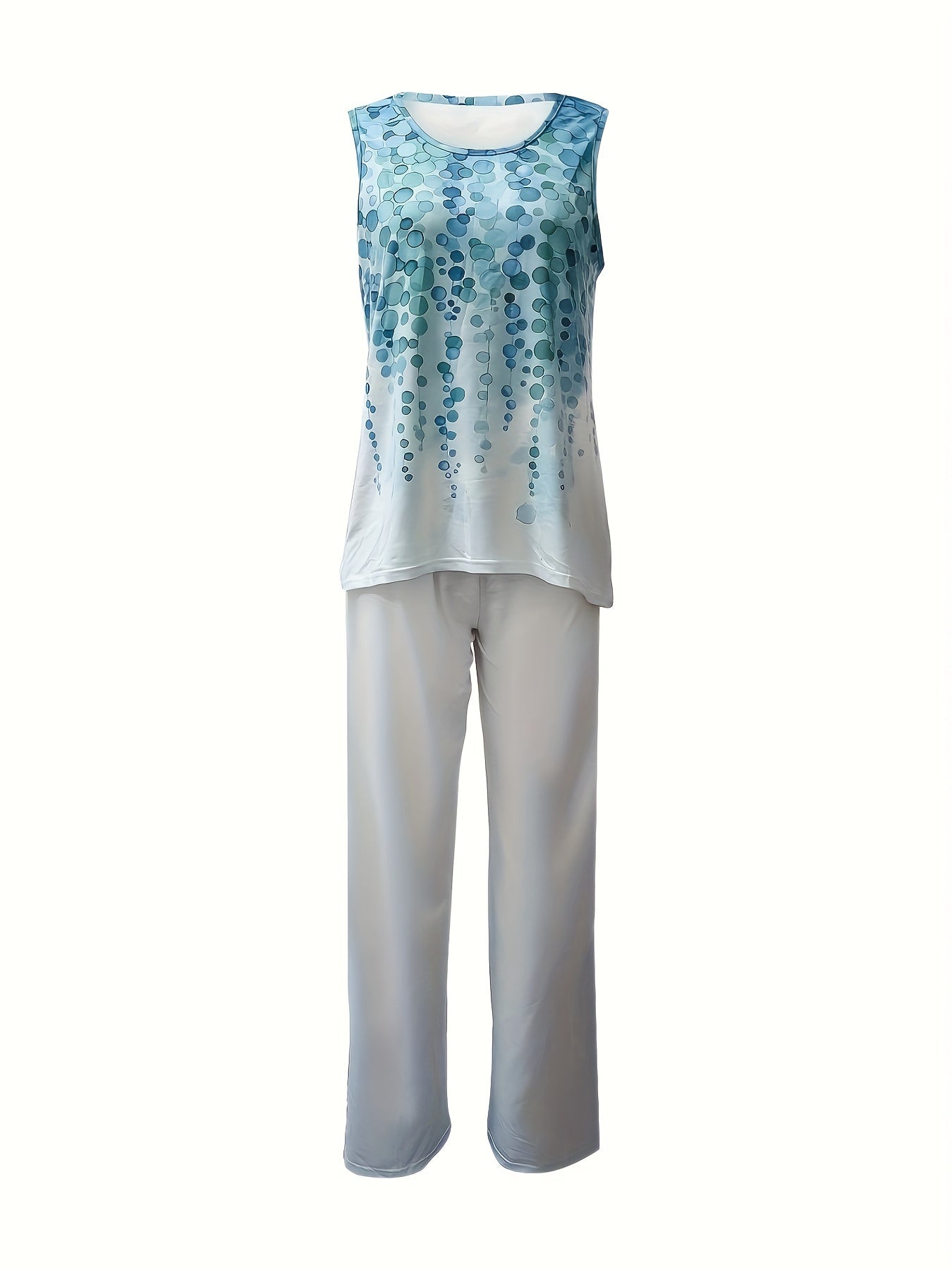Allover Print Tank Top & Loose Pants Set