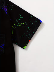 Graffiti Glow In The Dark Print Romper & Shorts Set