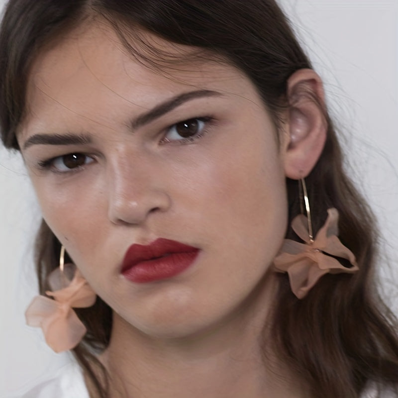 Exaggerated Flower Boho Dangle Earrings Resin Jewelry Female Gift