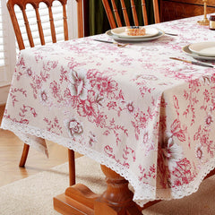 Vintage Peony Flower Lace Macrame Tablecloth