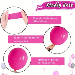 50pcs Rose Red & 30 Metallic Silver Balloons for Party Decor