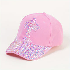 Cross Decor Baseball Cap Y2K Distressed Denim Ripped Dad Hat
