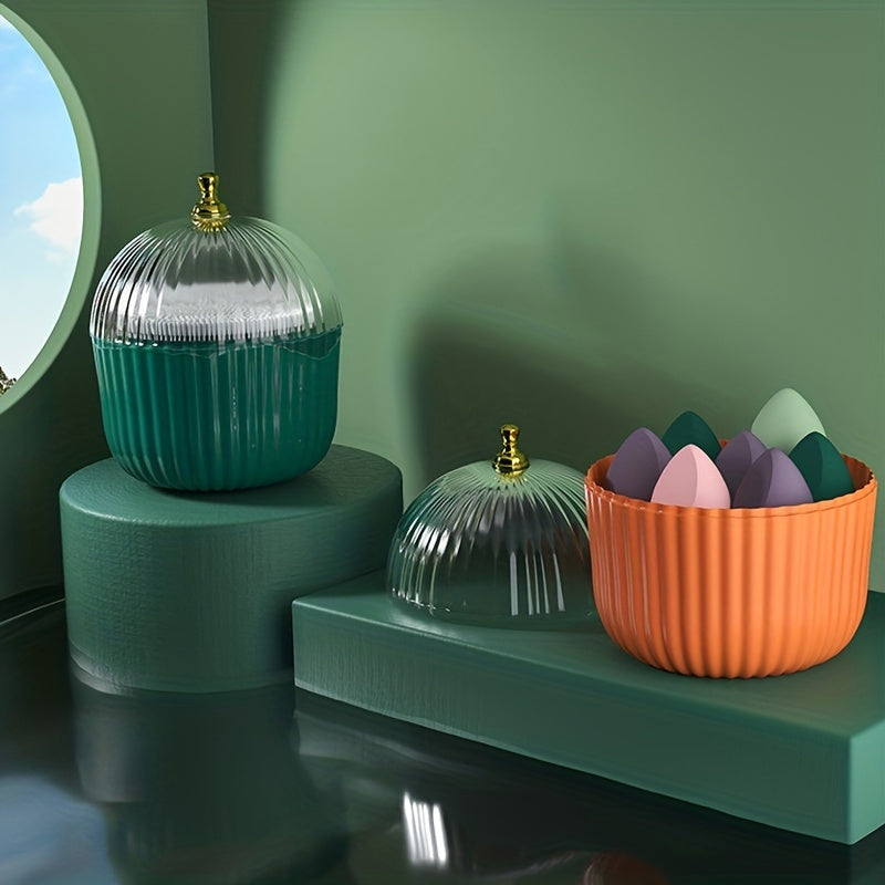 Dustproof Cosmetic Organizer with Transparent Lid