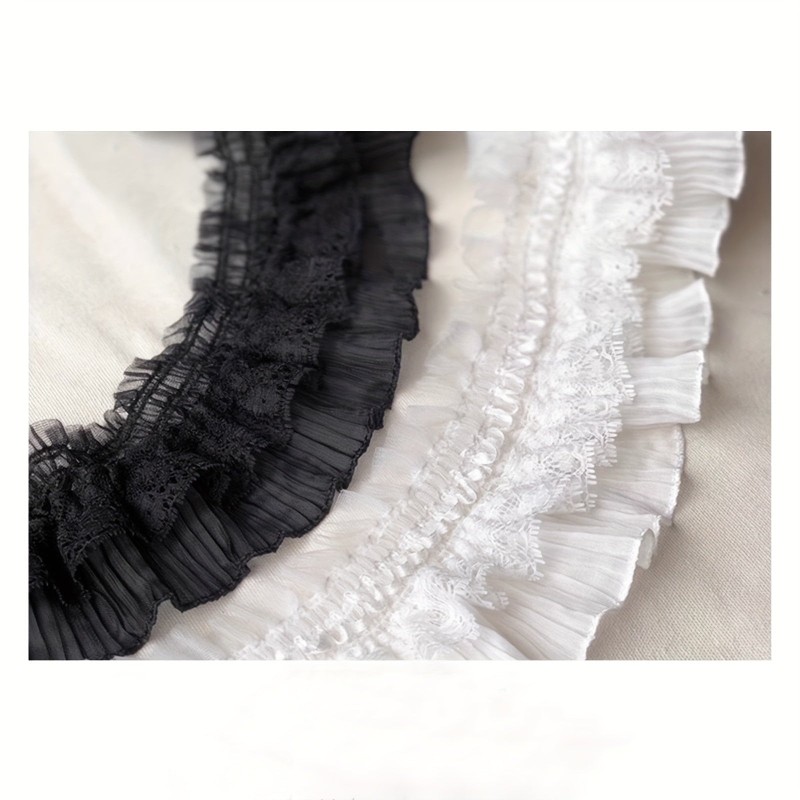 2 Yards Wide Stretch Lace Pleated Swing Curtain Babydoll Costume Fabric
