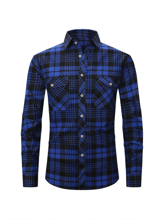 Men's Plaid Button Down Long Sleeve Shirts