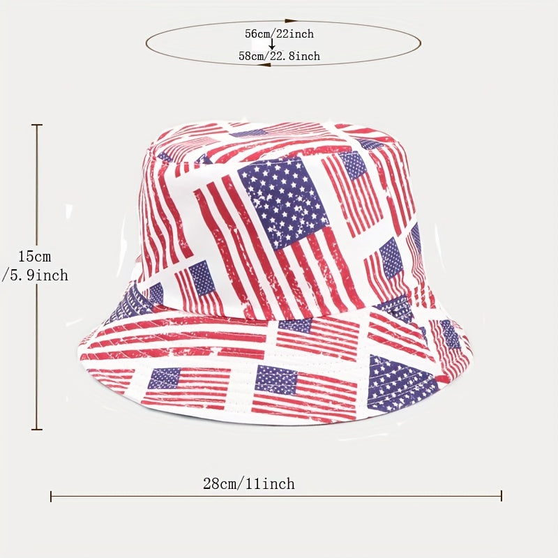 American Flag Reversible Bucket Hat Lightweight Foldable Fisherman Cap
