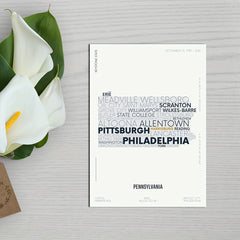 Pennsylvania State Letter Map Sticker Kids Room Wall Poster A4