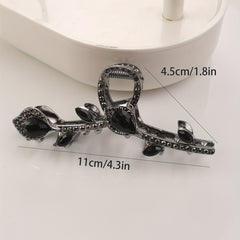 Vintage Rhinestone Hair Claw Glitter Hair Claw Nonslip Ponytail Holder