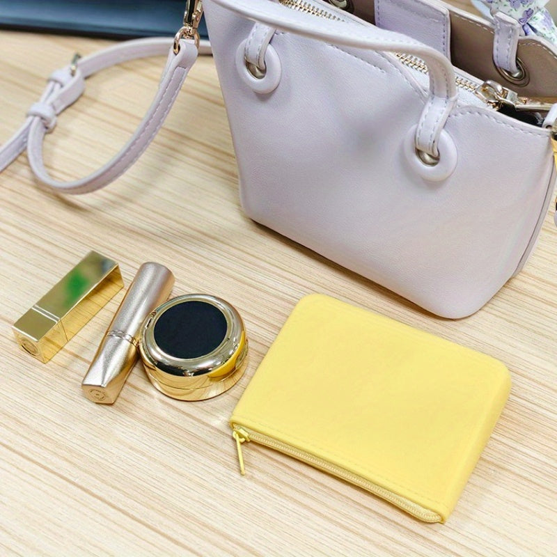 Girls' Pastel Zipper Case for Coins Cards Makeup Earphones Sanitary Pads