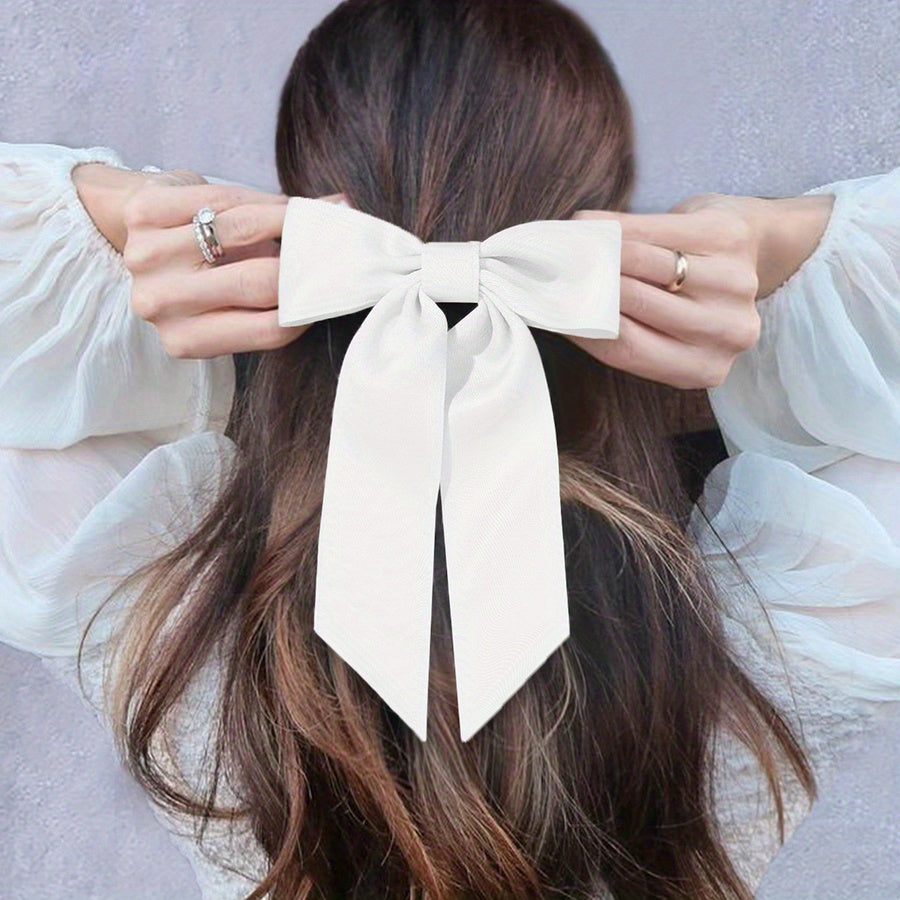 Bow Hairpin Streamer Hair Clip Solid Stye Hair Accessories