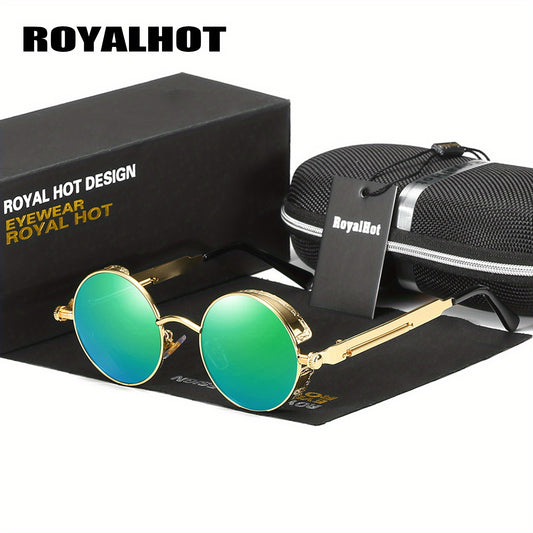 RoyalHot Men's Polarized Round Frame Vintage Sunglasses