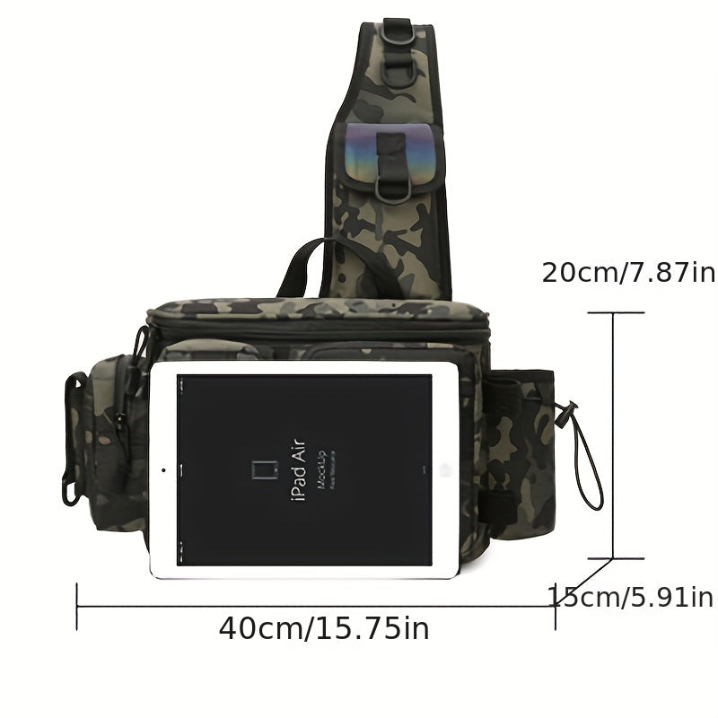 Fishing Backpack Tackle Sling Bag with Rod Holder