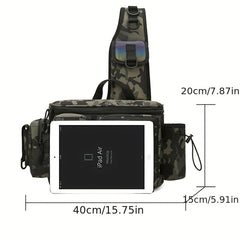 Fishing Backpack Tackle Sling Bag with Rod Holder
