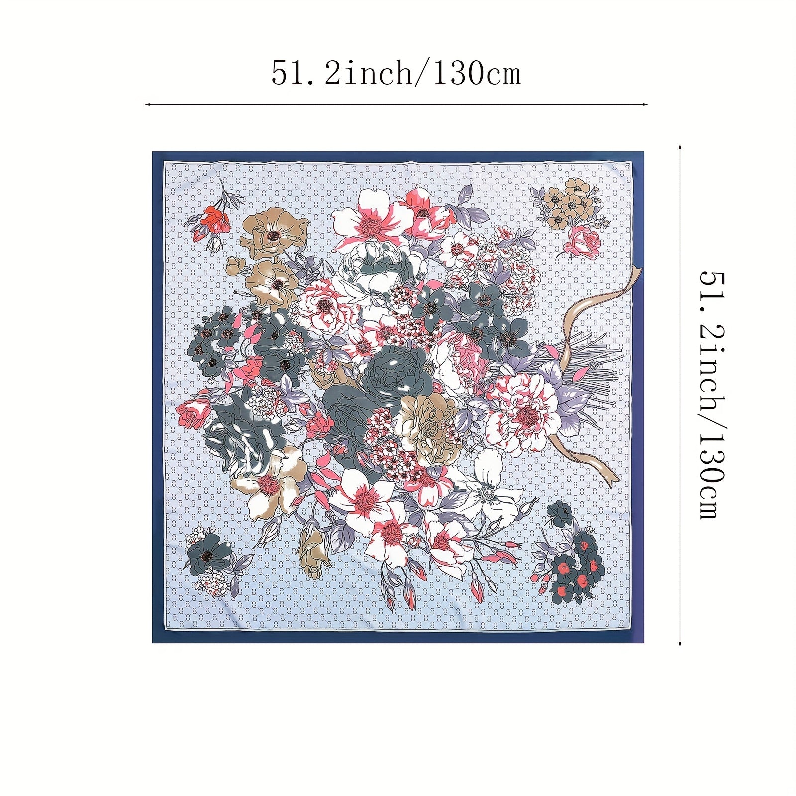 Print Twill Silk Square Scarf Windproof Large Shawl