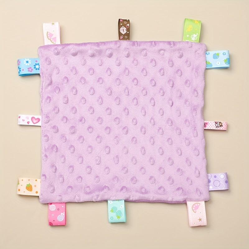 Baby Tag Security Blanket Soothing Plush Blanket Soft Sensory Toys purple