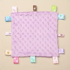 Baby Tag Security Blanket Soothing Plush Blanket Soft Sensory Toys purple