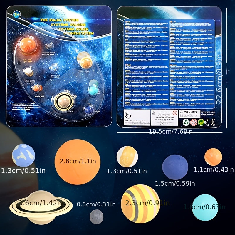 Solar System Puzzle Kit with Planets Stars & Moons in Red PVC