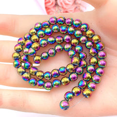 Natural Rainbow Hematite Beads Spacer Beads for DIY Bracelet Jewelry Making