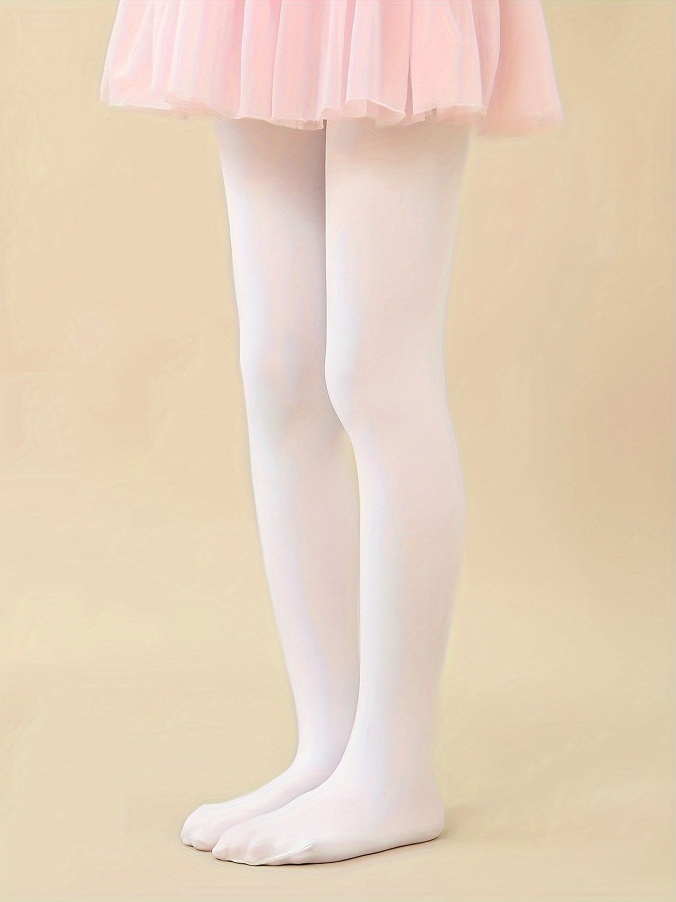 Comfy Solid Stretchy Footed Leggings for Girls