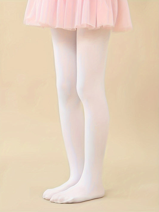 Comfy Solid Stretchy Footed Leggings for Girls