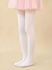 Comfy Solid Stretchy Footed Leggings for Girls
