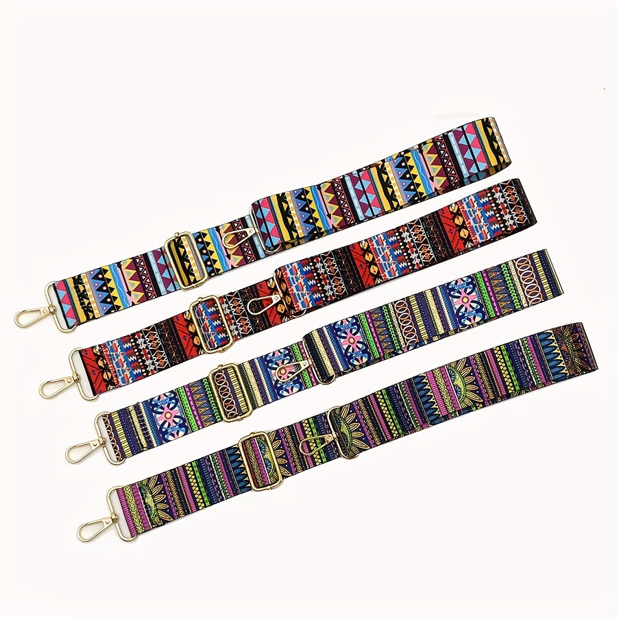 Vintage Geometric Pattern Wide Bag Strap Replacement Shoulder Bag