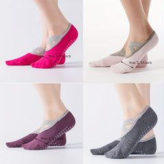 Cross Strap Yoga Socks Non Slip Towel Bottom Sports Socks
