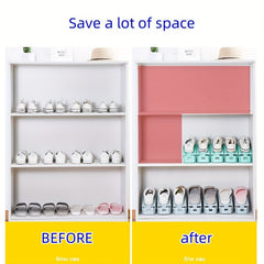 Adjustable Shoe Slot Organizer - Double Layer Space Saving Shoe Rack