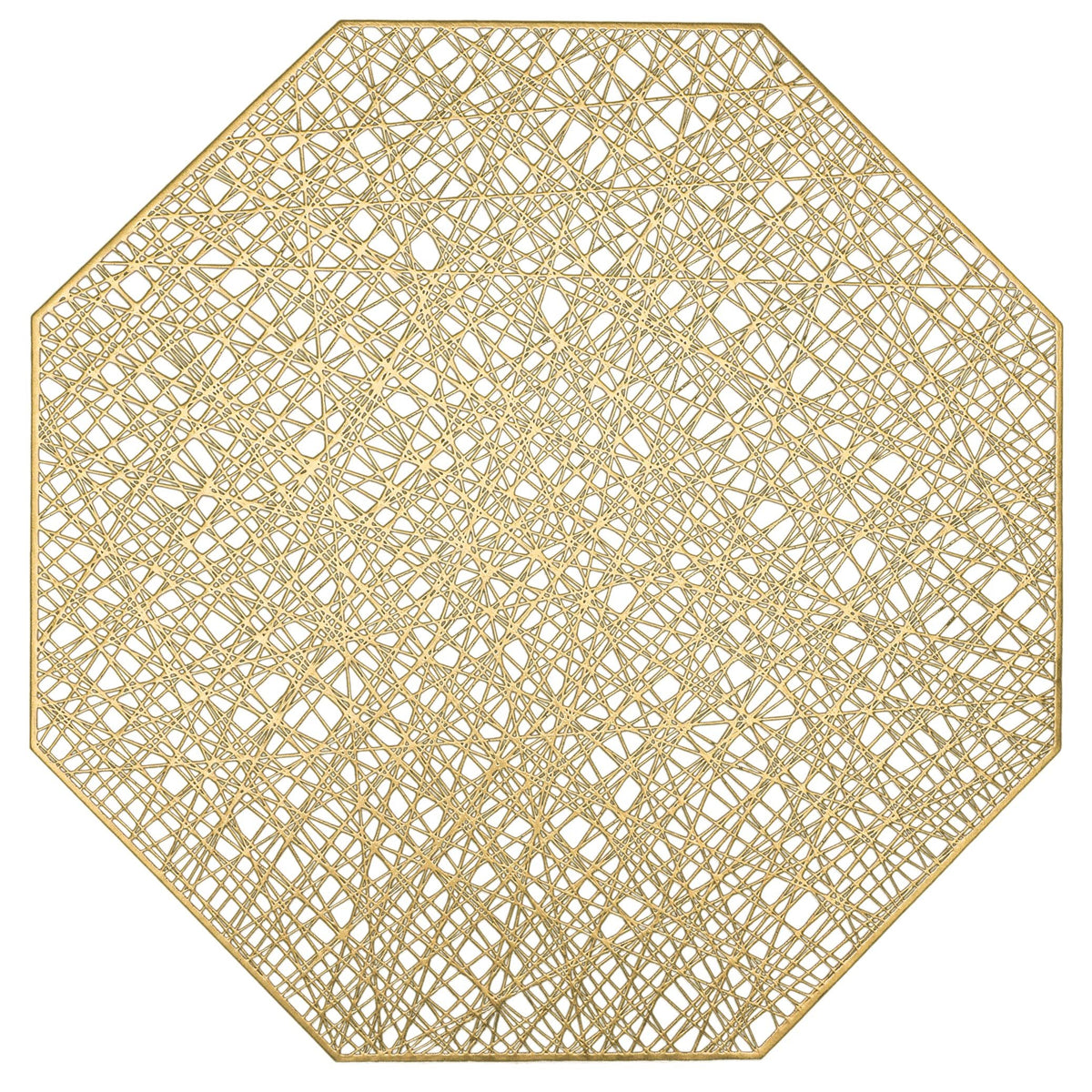 6pcs Plastic Placemats Octagonal Messy Silk PVC Non-slip Heat Insulation Mat