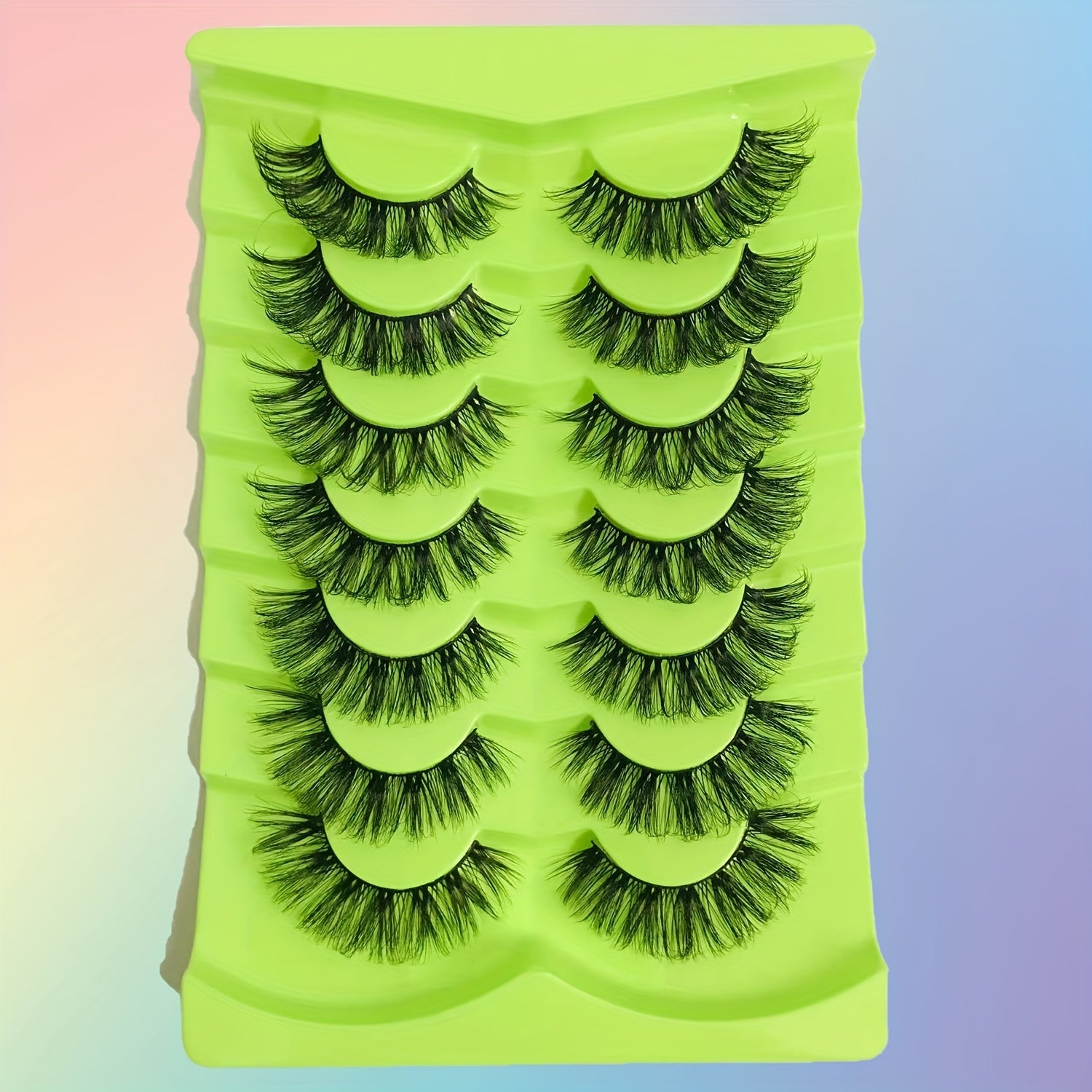 7 Pairs 3D False Eyelashes Cat Eye Lashes Natural Thick Short Long Lengthening