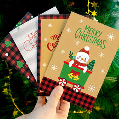 6 Sets Christmas Greeting Cards with Envelopes and Stickers