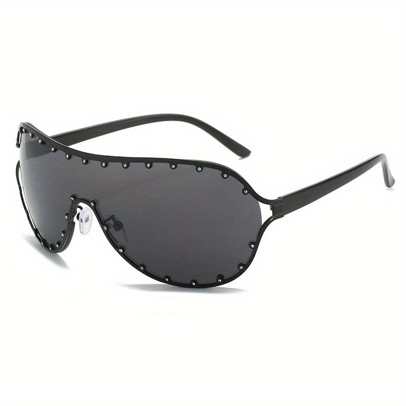 Y2K Rivet Wrap Around Sunglasses UV400