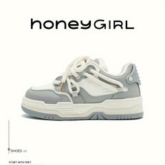 Thick Sole Heighten Sneakers Faux Leather Chunky Shoes