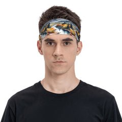 Mist Mountains Headband Autumn Print Sweat Wicking Stretchy Breathable
