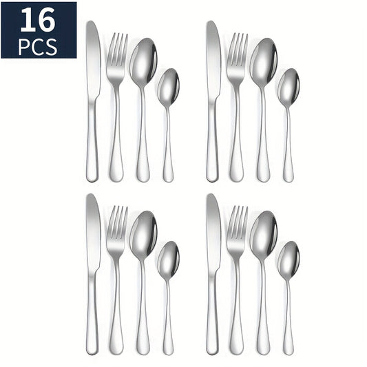 24pcs Stainless Steel Cutlery Flatware Set Mirror Polished
