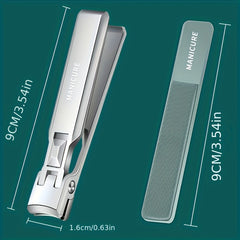 Stainless Steel Nail Clippers Set with File for Thick Nails