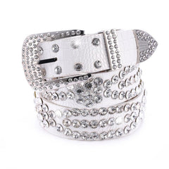 Y2K Rhinestone PU Belt Hip Hop Jeans Pants Punk Western Cowboy Cowgirl Belts