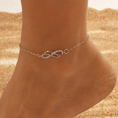 8 Shaped Chain Anklet Minimalist Ankle Bracelet for Women Girls