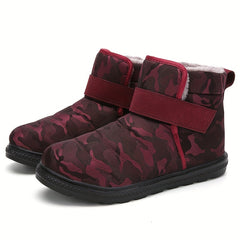 Women's Waterproof Snow Boots Outdoor Ankle High Hook And Loop Snow Boots