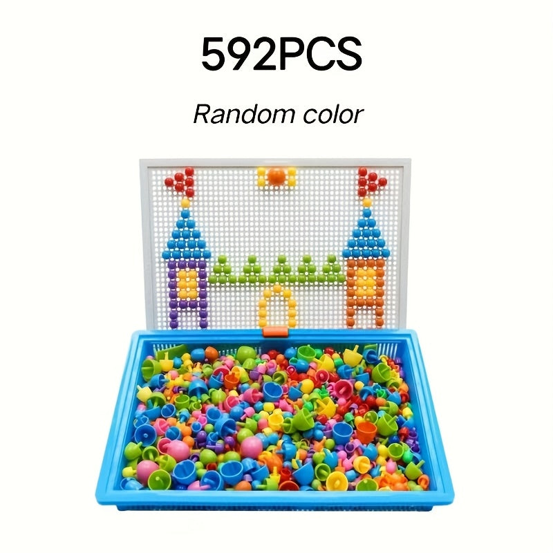DIY Mushroom Nail Puzzle Educational Toy 296pcs 592pcs