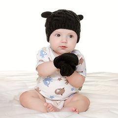 Baby Hat Knitted Hat & Gloves Set for Boys and Girls