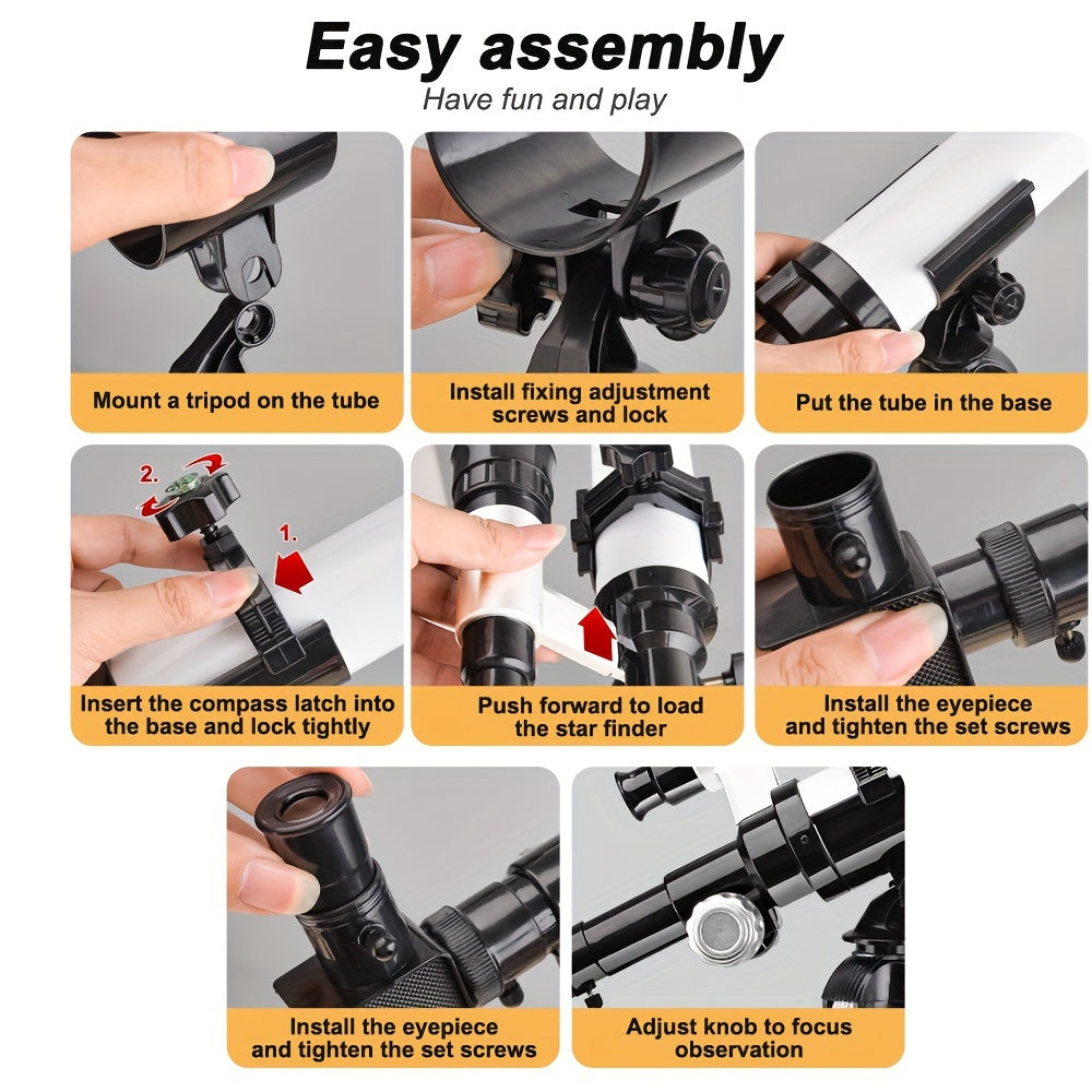 Kids Metal Appearance Telescope with Accessories